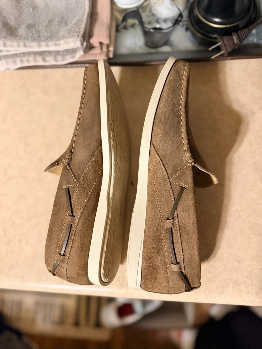 Stone Haven Made In Italy Vera Pelle Brown Suede Venetian Loafers Men’s sz 11
